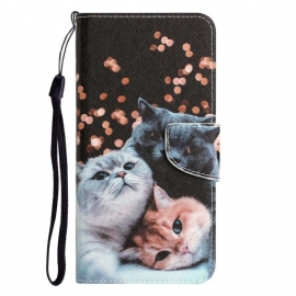 Folio Deksel Til Samsung Galaxy A53 5G Med Kjede Bare Thong Cats