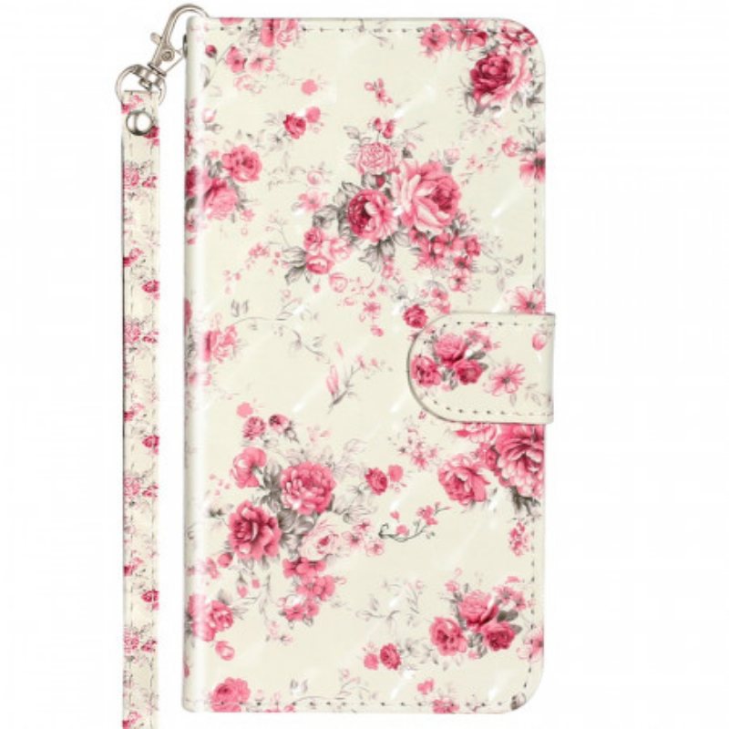 Folio Deksel Til Samsung Galaxy A53 5G Med Kjede Stropp Liberty Flowers