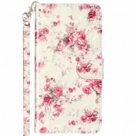 Folio Deksel Til Samsung Galaxy A53 5G Med Kjede Stropp Liberty Flowers