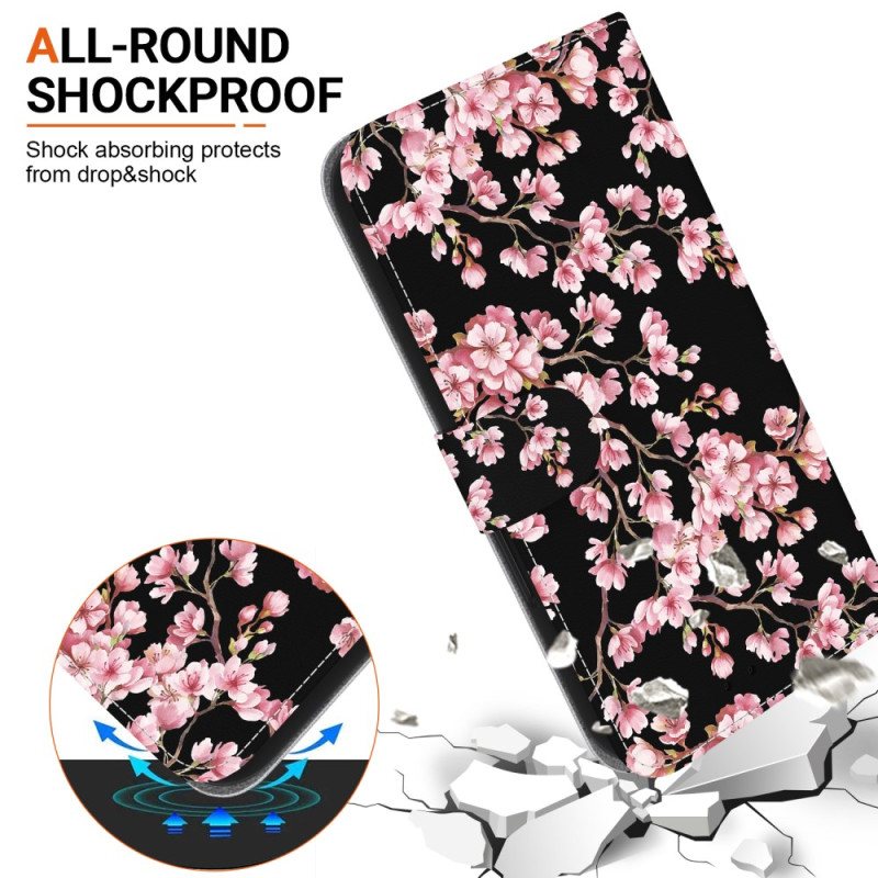 Folio Deksel Xiaomi 14t Pro Plommeblomster