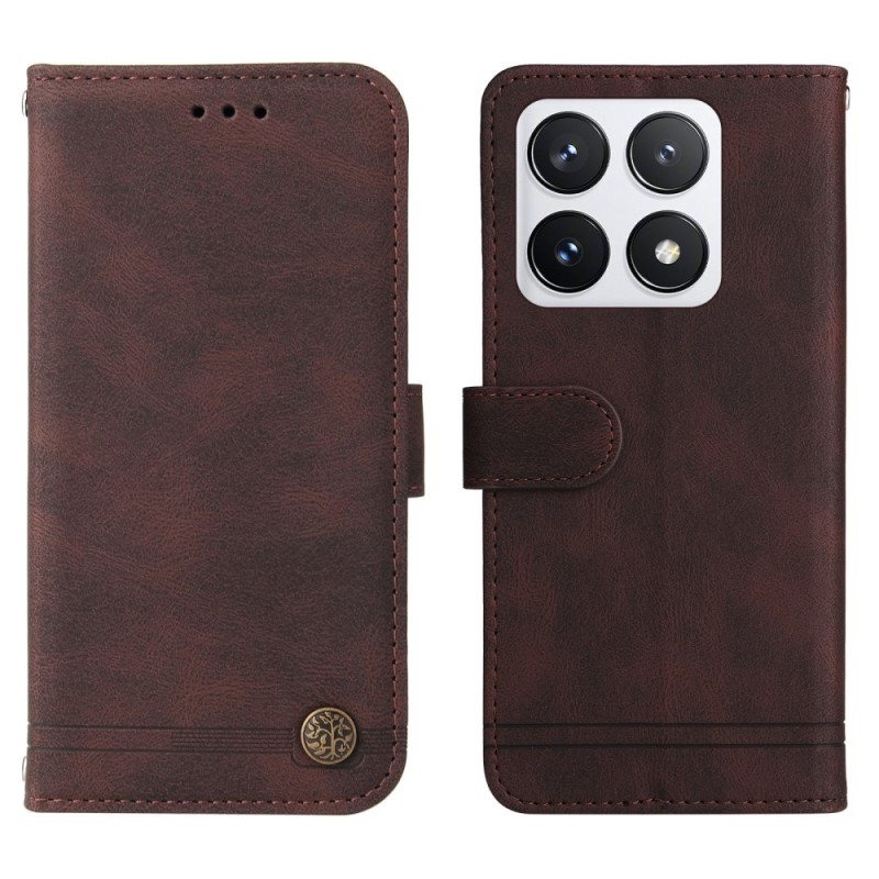 Folio Deksel Xiaomi 14t Pro Rivet Suede Effekt Beskyttelse Deksel