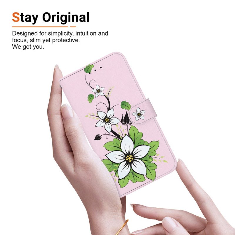 Folio Deksel Xiaomi 14t Pro Strappy Lily Beskyttelse Deksel