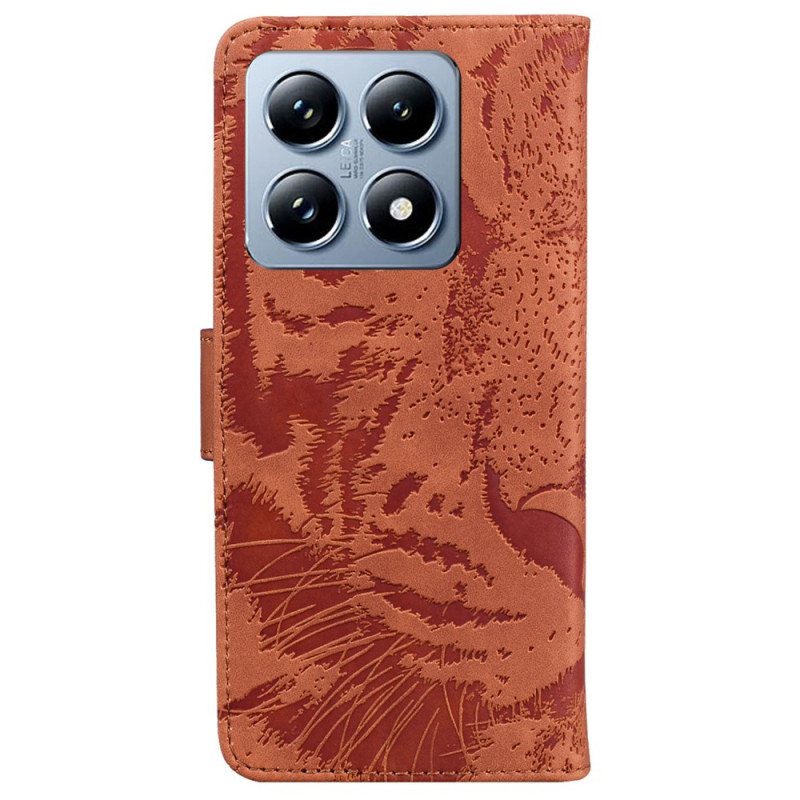 Folio Deksel Xiaomi 14t Pro Tiger Footprint Beskyttelse Deksel