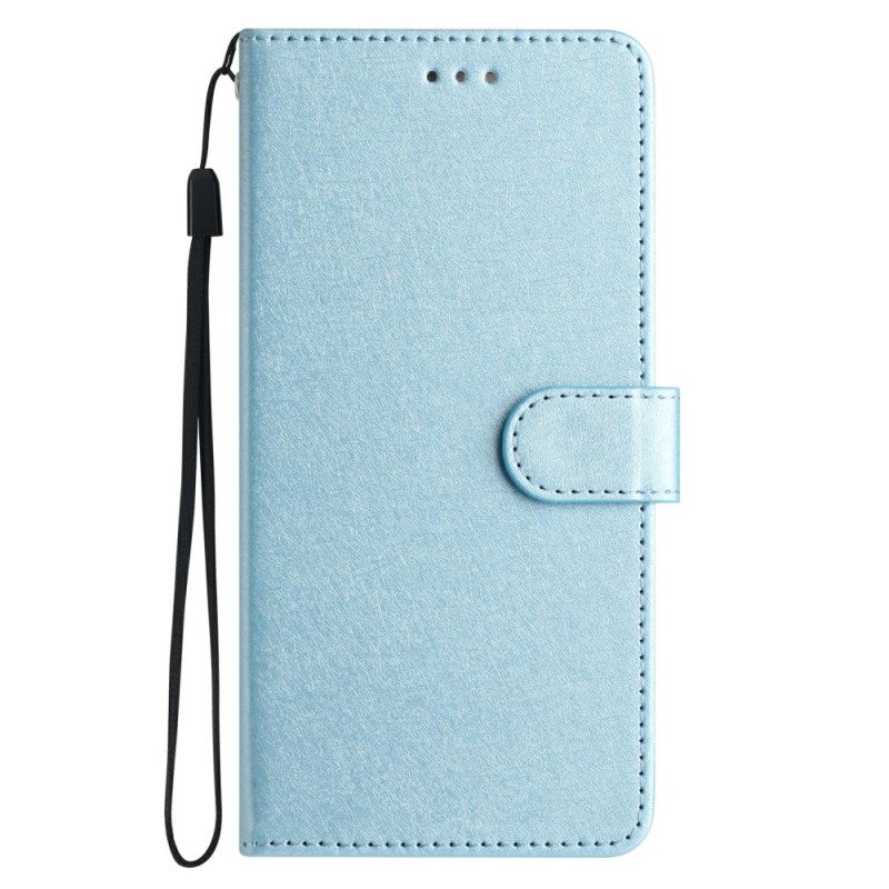 Lærdeksel Folio Deksel Xiaomi 14t Pro Mobildeksel Strappy Silk Texture