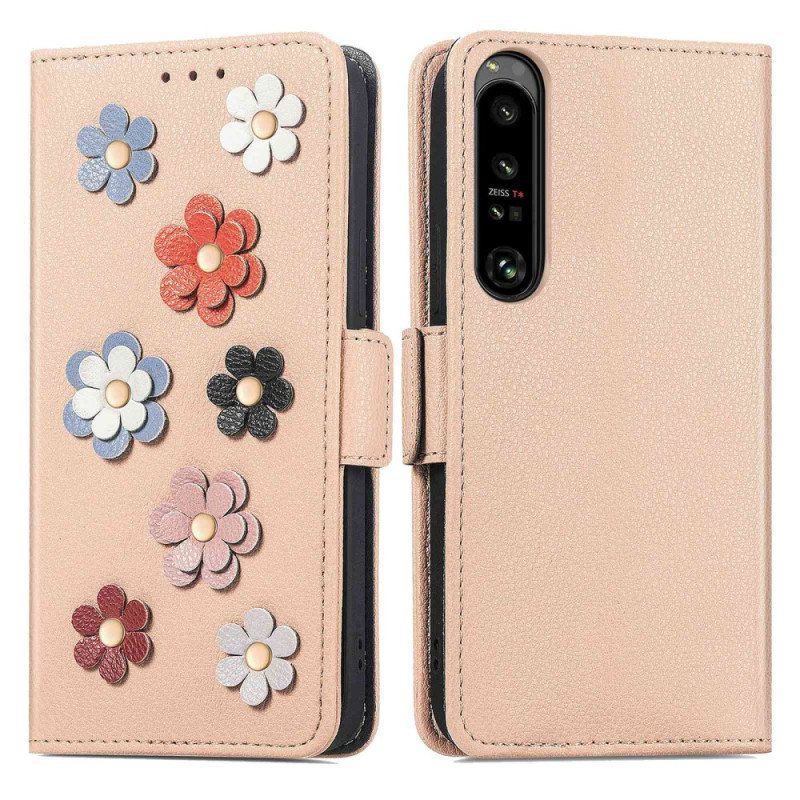 Folio Deksel Til Sony Xperia 1 IV Dekorative Blomster