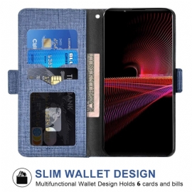 Folio Deksel Til Sony Xperia 1 IV Jeans Med Roterende Kortholder