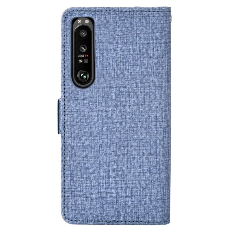 Folio Deksel Til Sony Xperia 1 IV Jeans Med Roterende Kortholder