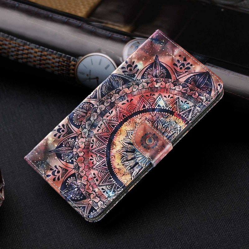 Folio Deksel Til Sony Xperia 1 IV Med Kjede Fargerik Strappy Mandala