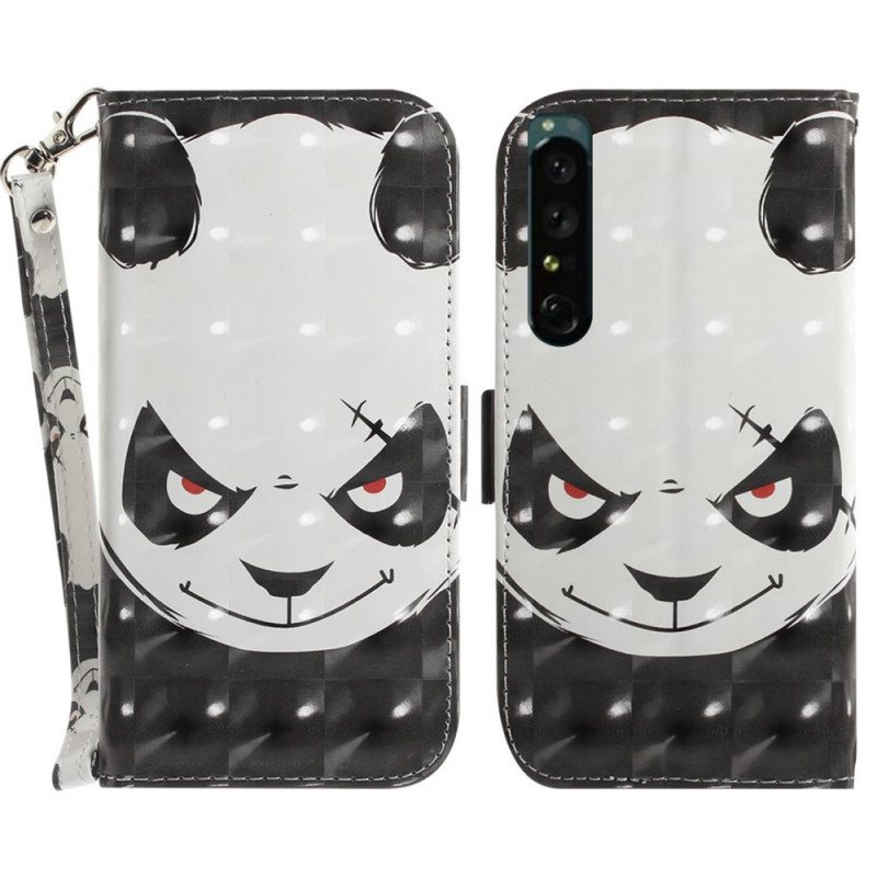 Folio Deksel Til Sony Xperia 1 IV Med Kjede Strappy Panda