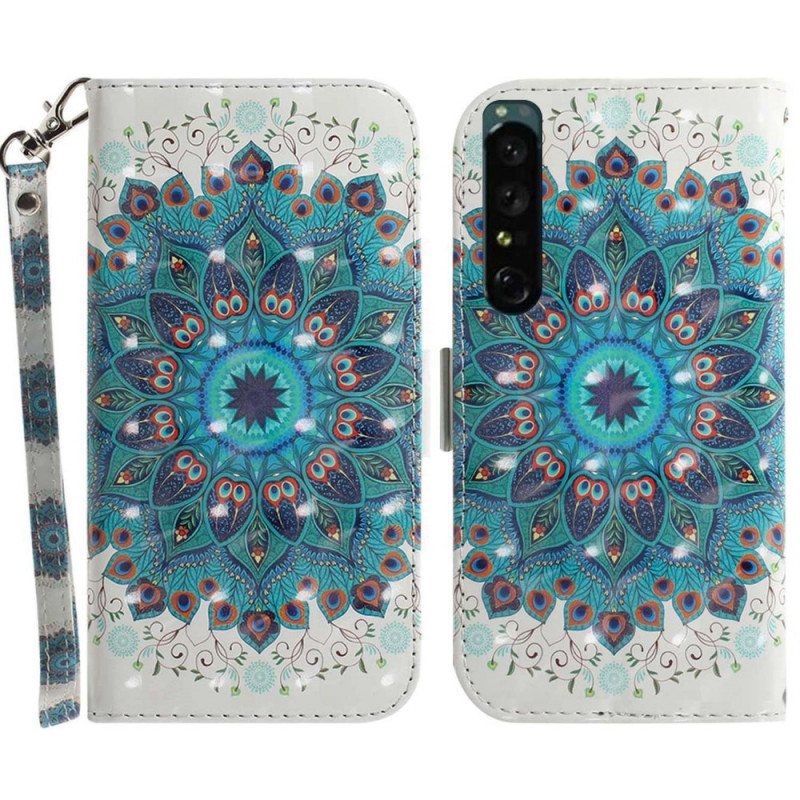 Lærdeksel Til Sony Xperia 1 IV Med Kjede Strappy Mandala