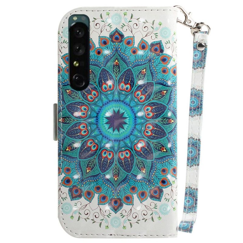 Lærdeksel Til Sony Xperia 1 IV Med Kjede Strappy Mandala