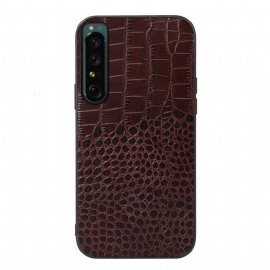 Mobildeksel Til Sony Xperia 1 IV Ekte Crocodile Texture Lær