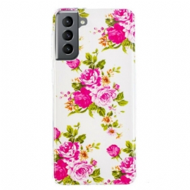 Deksel Til Samsung Galaxy S21 FE Fluorescerende Liberty-blomster