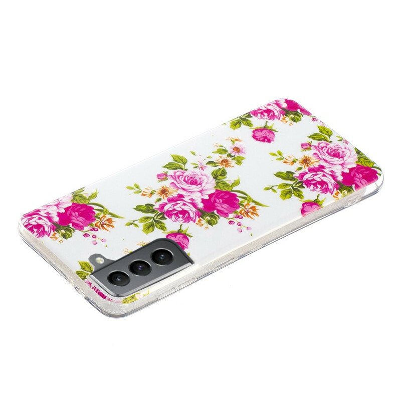 Deksel Til Samsung Galaxy S21 FE Fluorescerende Liberty-blomster