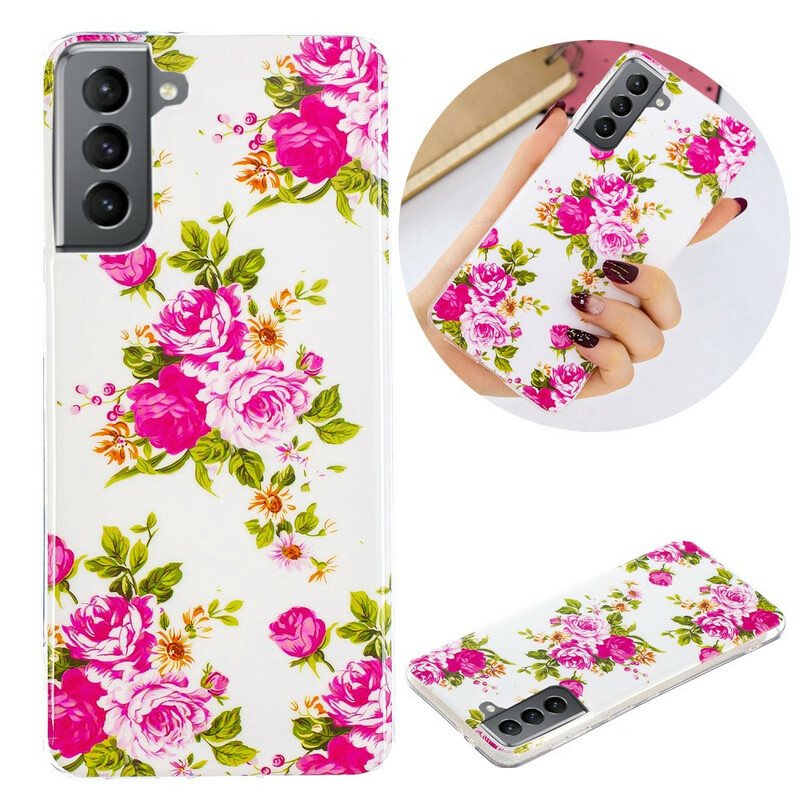 Deksel Til Samsung Galaxy S21 FE Fluorescerende Liberty-blomster