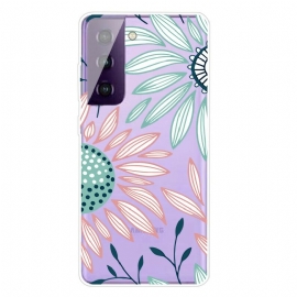 Deksel Til Samsung Galaxy S21 FE Gjennomsiktig Én Blomst