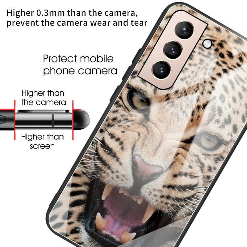 Deksel Til Samsung Galaxy S21 FE Leopard Herdet Glass