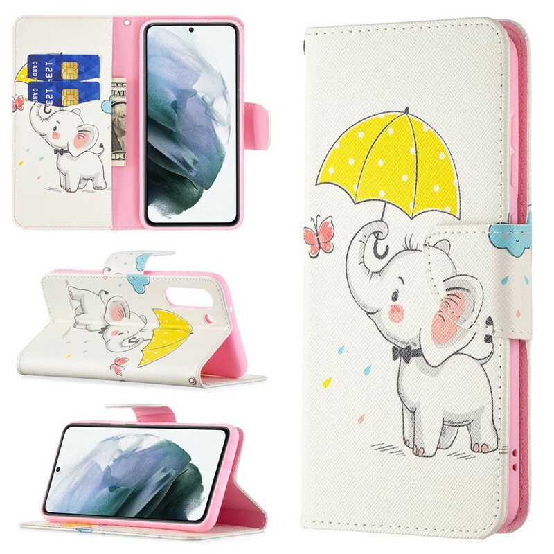 Folio Deksel Til Samsung Galaxy S21 FE Baby Elefant