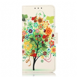 Folio Deksel Til Samsung Galaxy S21 FE Blomstrende Tre