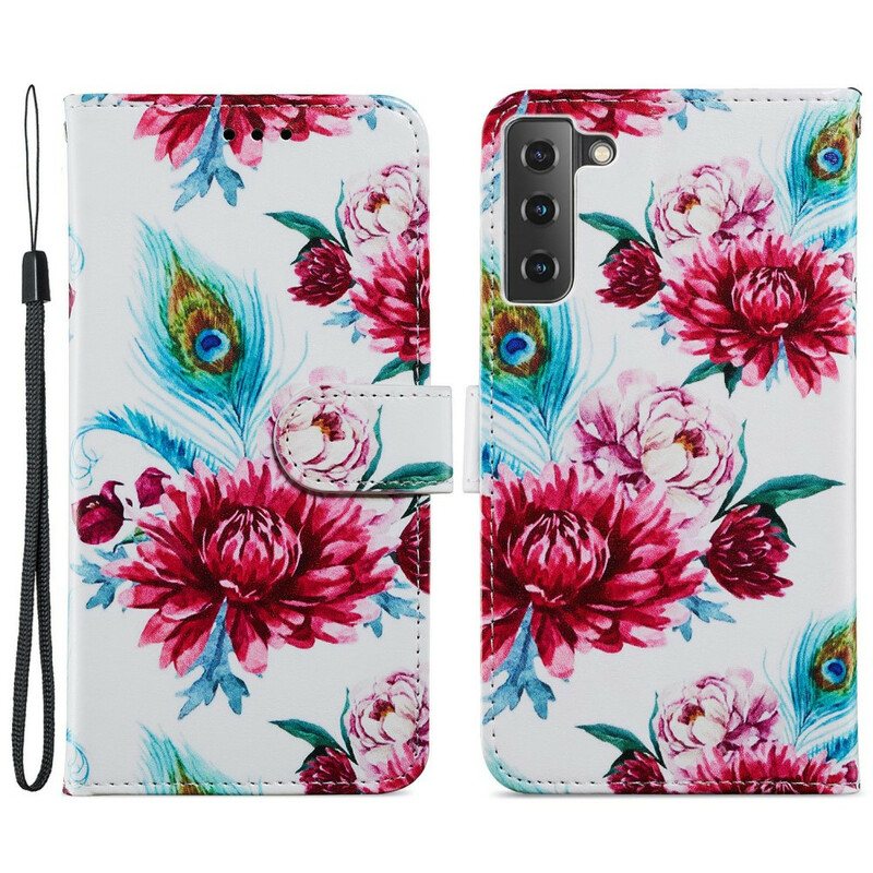 Folio Deksel Til Samsung Galaxy S21 FE Intense Blomster