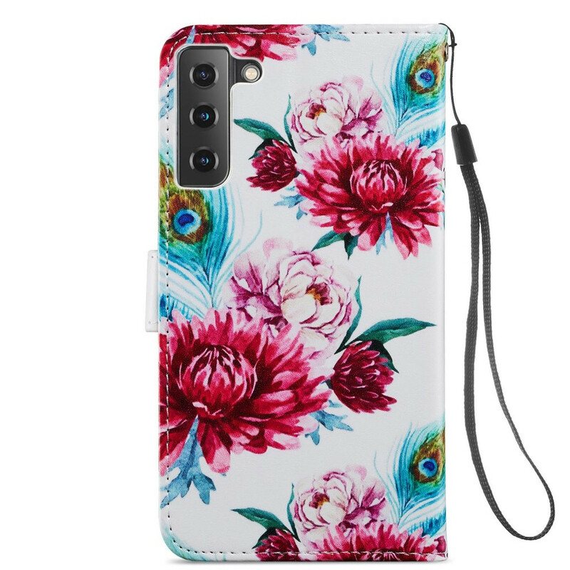 Folio Deksel Til Samsung Galaxy S21 FE Intense Blomster