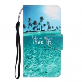 Folio Deksel Til Samsung Galaxy S21 FE Med Kjede Live It At Lanyard