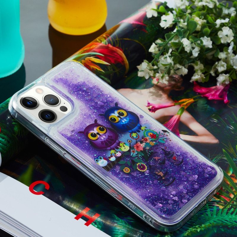 Deksel Til iPhone 15 Pro Max Glitter Par Ugler