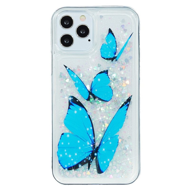 Deksel Til iPhone 15 Pro Max Sommerfugler Glitter