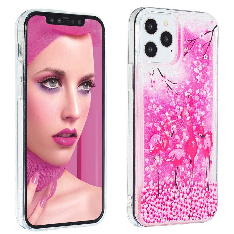 Mobildeksel Til iPhone 15 Pro Max Flamingo Glitter