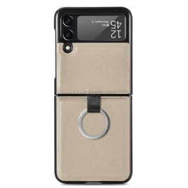 Deksel Til Samsung Galaxy Z Flip 3 5G Folio Deksel Skinneffekt Med Ring