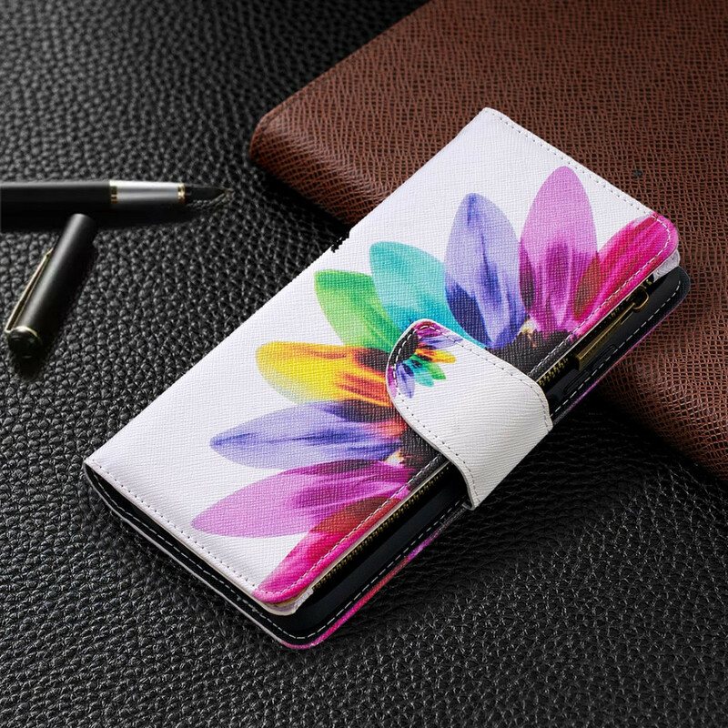 Folio Deksel Til Xiaomi Mi 10T Lite Blomsterlomme Med Glidelås