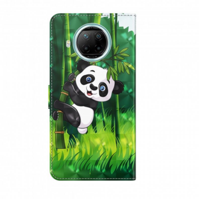 Folio Deksel Til Xiaomi Mi 10T Lite Light Spot Panda Og Bambus