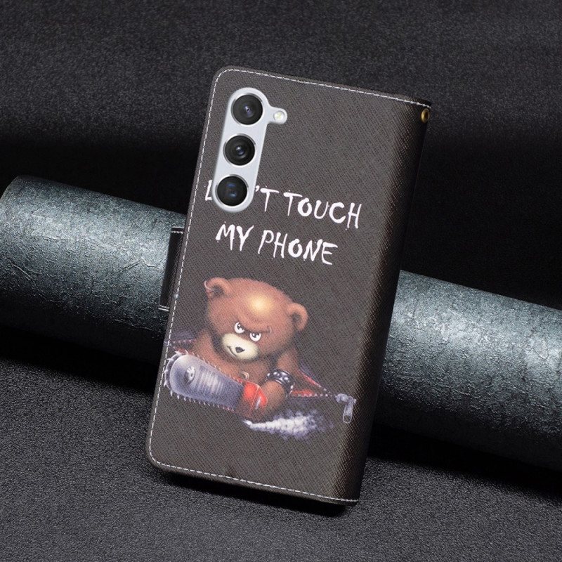 Folio Deksel Samsung Galaxy S24 5g Dangerous Bear Lommebok Med Stropp