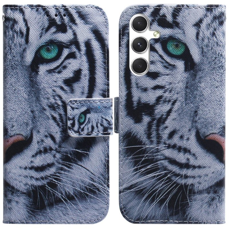 Folio Deksel Samsung Galaxy S24 5g Hvit Tiger