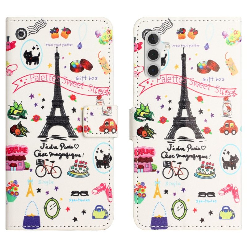 Folio Deksel Samsung Galaxy S24 5g Jeg Elsker Paris Beskyttelse Deksel