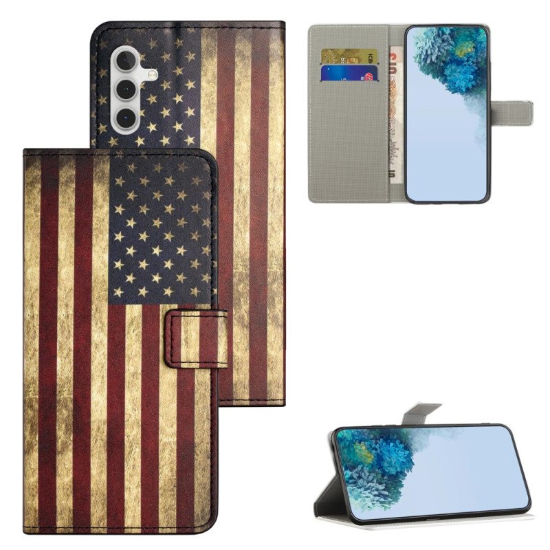 Folio Deksel Samsung Galaxy S24 5g Vintage Amerikansk Flagg