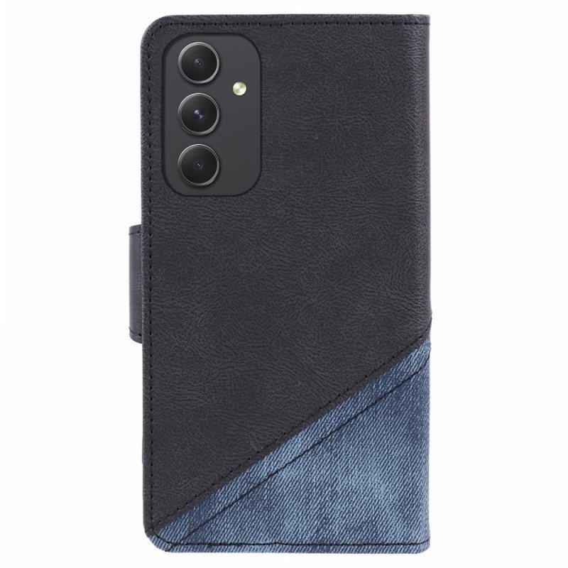 Folio Deksel Til Samsung Galaxy S24 5g Tofarget Jeansstil