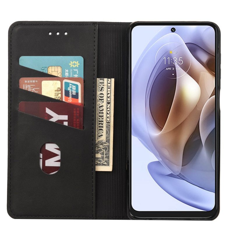 Beskyttelse Deksel Til Moto G51 5G Folio Deksel Tofarget Business Leather Effect