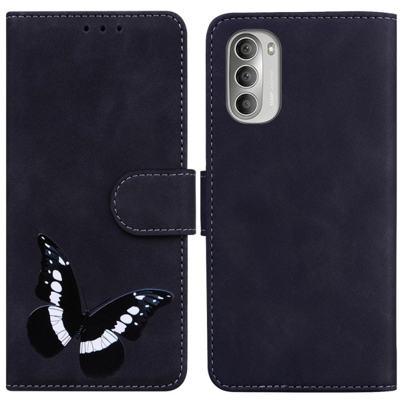 Folio Deksel Til Moto G51 5G Skin-touch Butterfly