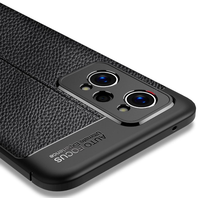 Deksel Til Realme GT Neo 3T / Neo 2 Dobbel Linje Litchi Leather Effect