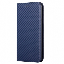 Beskyttelse Deksel Til Samsung Galaxy S23 5G Med Kjede Folio Deksel Strappy Carbon Fiber Style