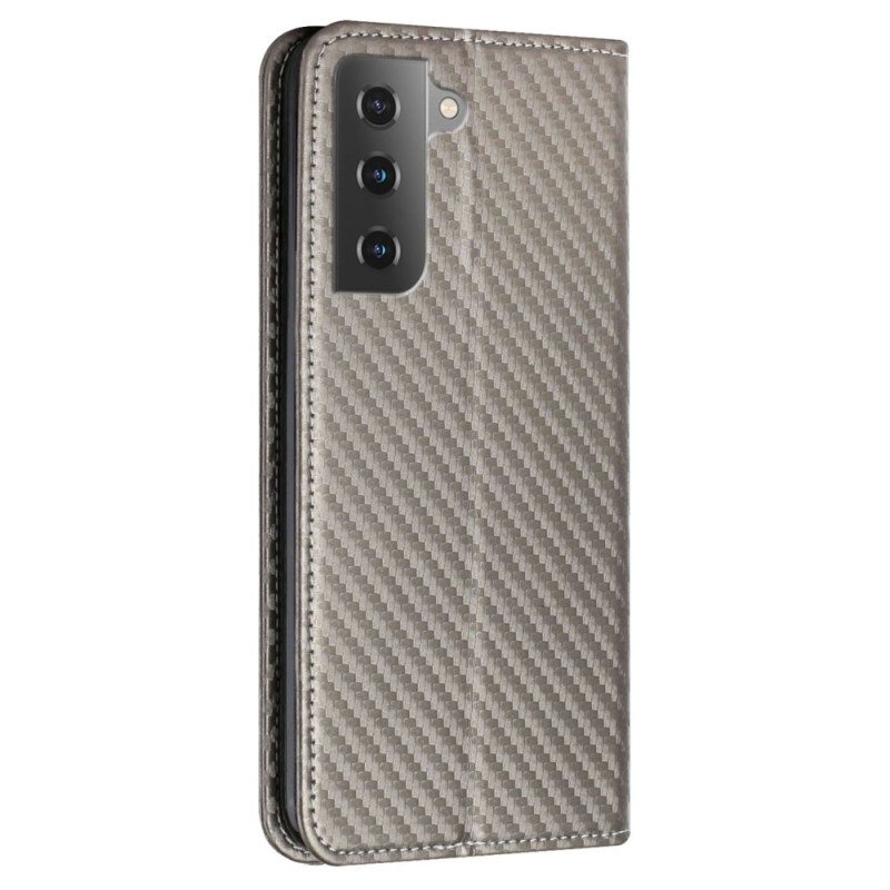 Beskyttelse Deksel Til Samsung Galaxy S23 5G Med Kjede Folio Deksel Strappy Carbon Fiber Style