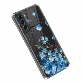 Deksel Til Samsung Galaxy S23 5G Blå Blomster