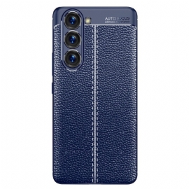 Deksel Til Samsung Galaxy S23 5G Dobbel Linje Litchi Leather Effect