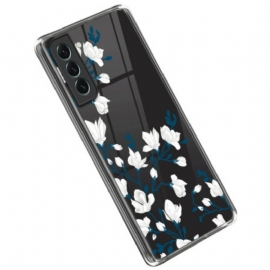 Deksel Til Samsung Galaxy S23 5G Sømløse Hvite Blomster
