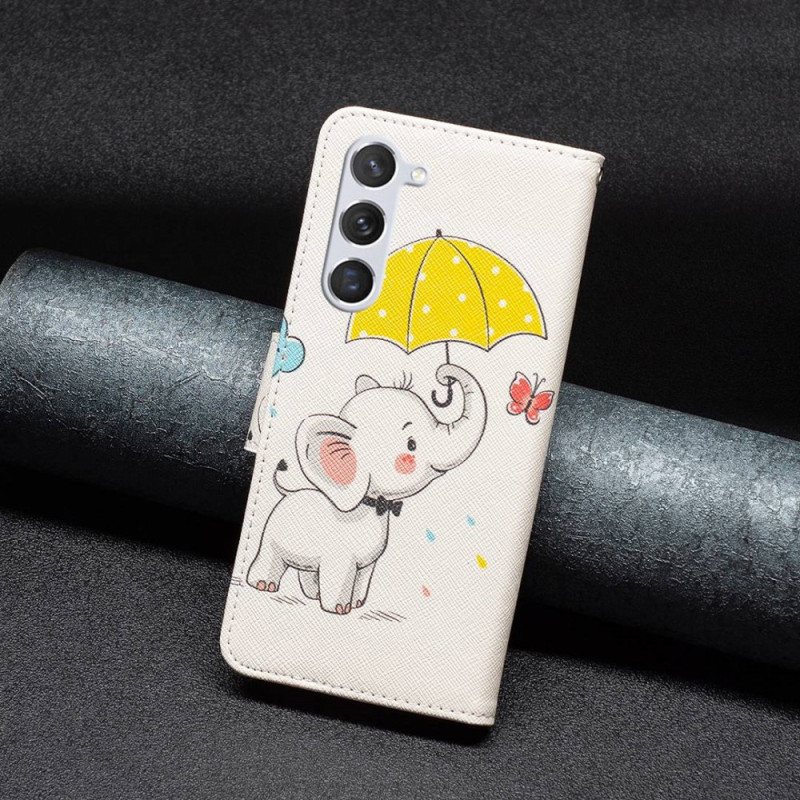 Folio Deksel Til Samsung Galaxy S23 5G Baby Elefant