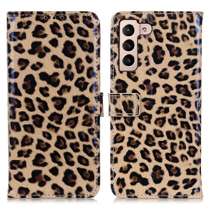 Folio Deksel Til Samsung Galaxy S23 5G Leopardhudeffekt