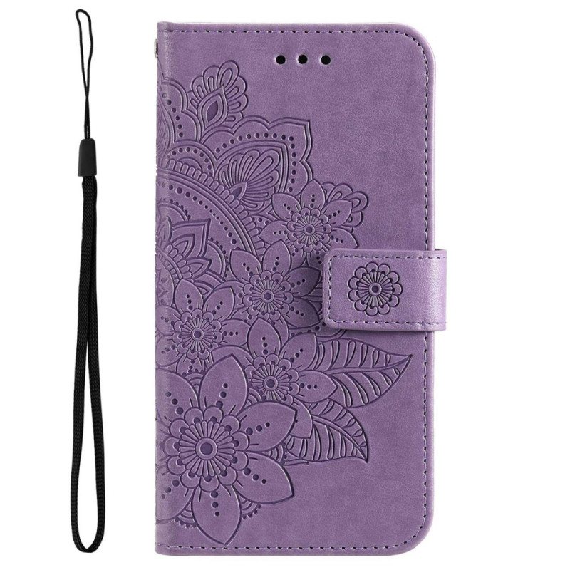 Folio Deksel Til Samsung Galaxy S23 5G Med Kjede Strappy Mandala