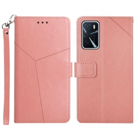 Folio Deksel Til Oppo A16 / A16s Stil Leather Geo Y Design