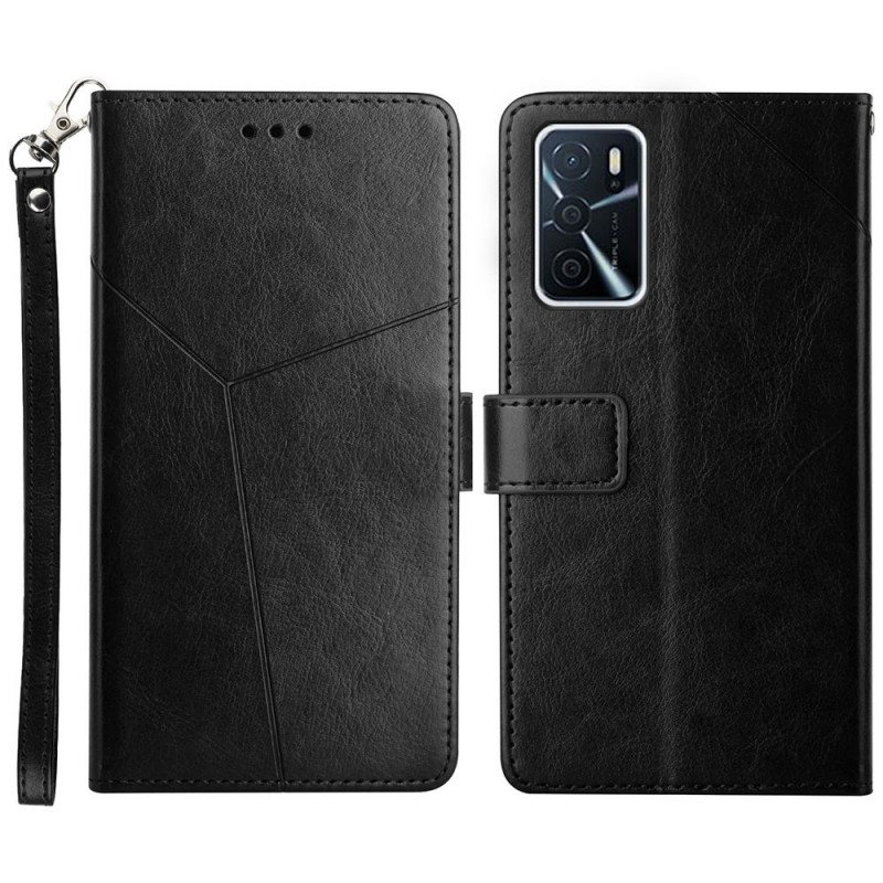 Folio Deksel Til Oppo A16 / A16s Stil Leather Geo Y Design